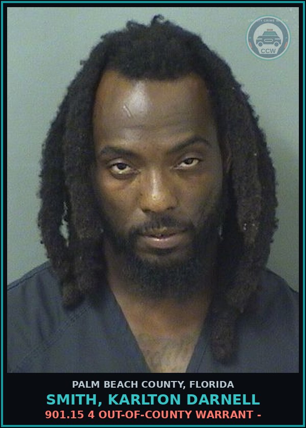 Booking mugshot of SMITH, KARLTON DARNELL in Palm Beach County