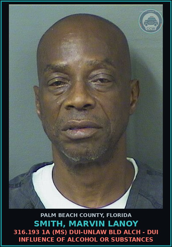 Booking mugshot of SMITH, MARVIN LANOY in Palm Beach County