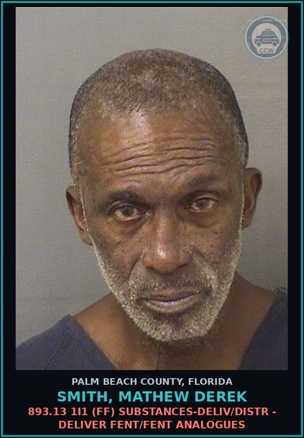 Booking mugshot of SMITH, MATHEW DEREK in Palm Beach County