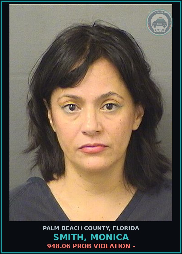 Booking mugshot of SMITH, MONICA in Palm Beach County
