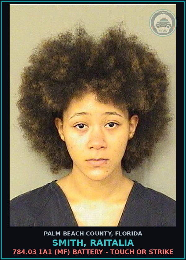 Booking mugshot of SMITH, RAITALIA in Palm Beach County