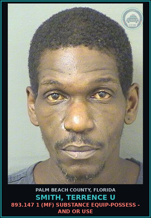 Booking mugshot of SMITH, TERRENCE U in Palm Beach County