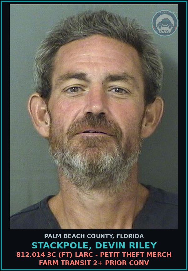 Booking mugshot of STACKPOLE, DEVIN RILEY in Palm Beach County