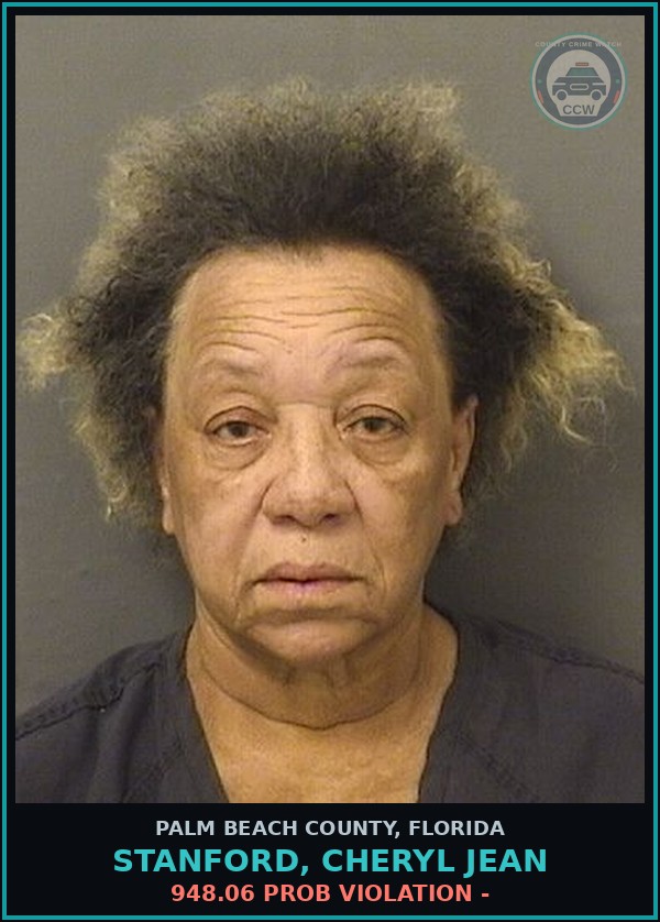 Booking mugshot of STANFORD, CHERYL JEAN in Palm Beach County
