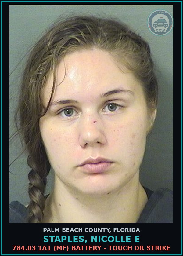 Booking mugshot of STAPLES, NICOLLE E in Palm Beach County