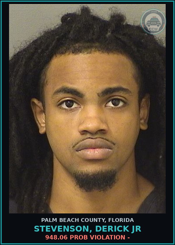 Booking mugshot of STEVENSON, DERICK Jr in Palm Beach County