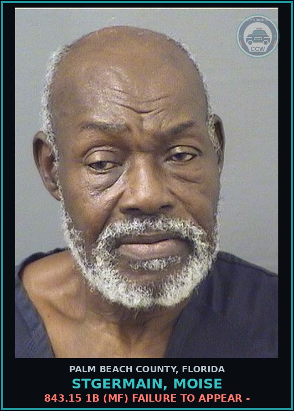 Booking mugshot of STGERMAIN, MOISE in Palm Beach County
