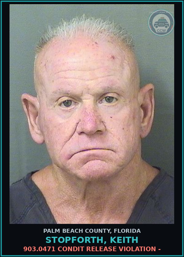 Booking mugshot of STOPFORTH, KEITH in Palm Beach County