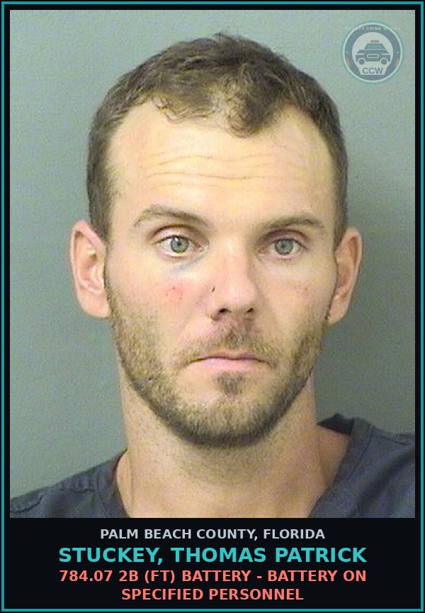 Booking mugshot of STUCKEY, THOMAS PATRICK in Palm Beach County