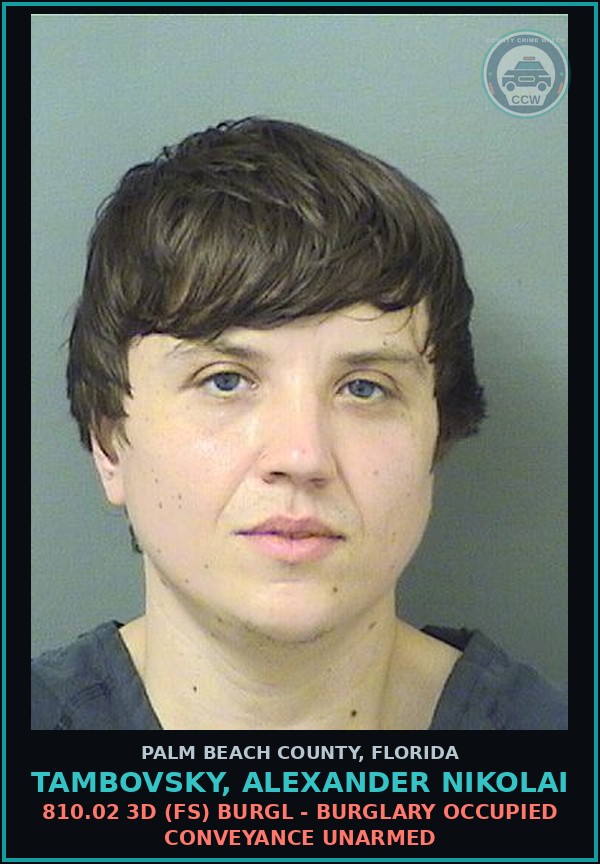 Booking mugshot of TAMBOVSKY, ALEXANDER NIKOLAI in Palm Beach County