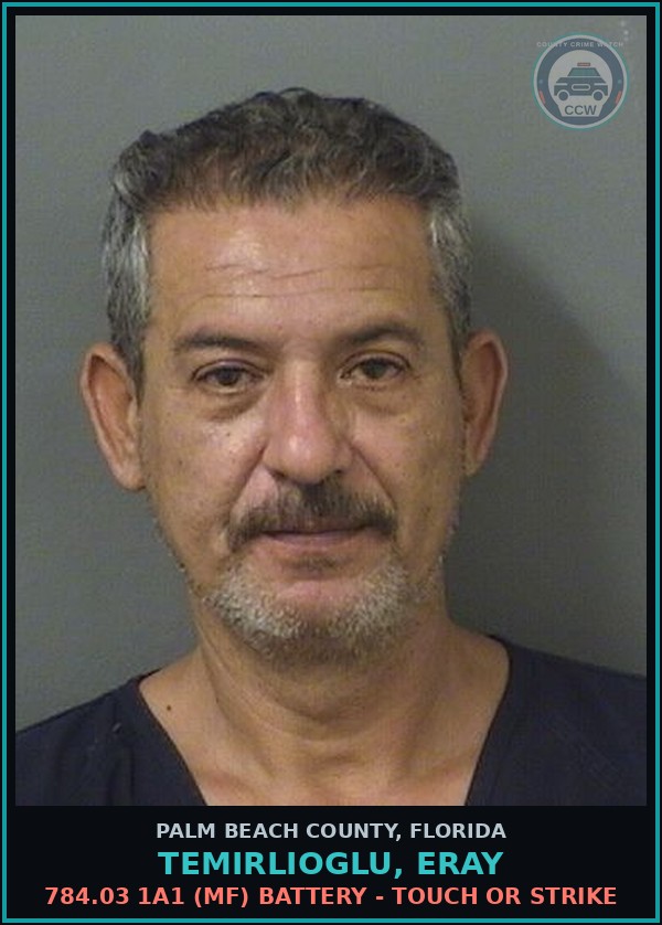 Booking mugshot of TEMIRLIOGLU, ERAY in Palm Beach County