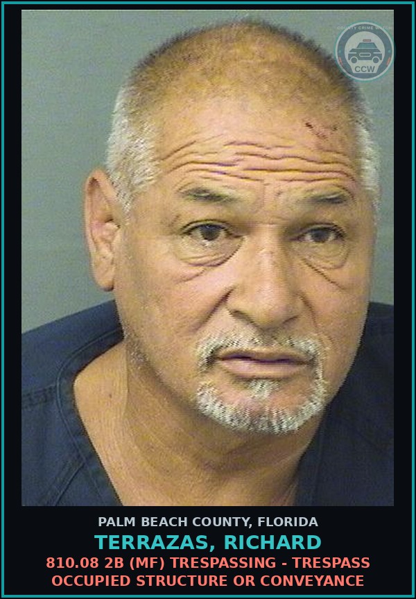 Booking mugshot of TERRAZAS, RICHARD in Palm Beach County