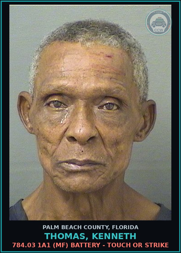 Booking mugshot of THOMAS, KENNETH in Palm Beach County