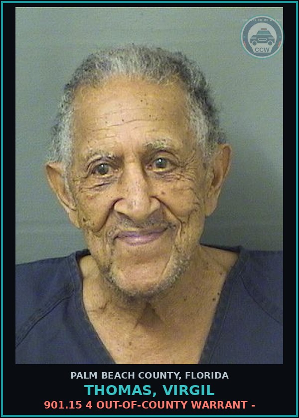 Booking mugshot of THOMAS, VIRGIL in Palm Beach County