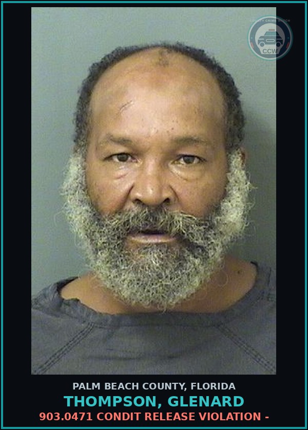 Booking mugshot of THOMPSON, GLENARD in Palm Beach County