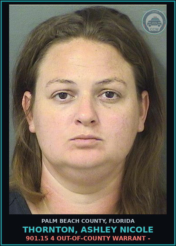 Booking mugshot of THORNTON, ASHLEY NICOLE in Palm Beach County