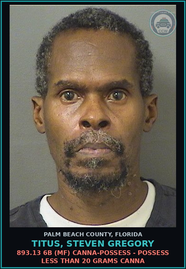 Booking mugshot of TITUS, STEVEN GREGORY in Palm Beach County