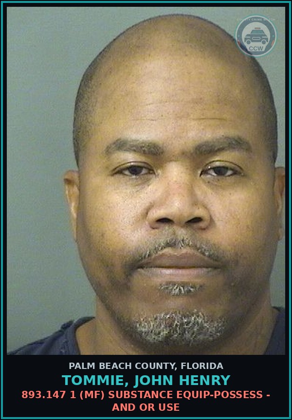 Booking mugshot of TOMMIE, JOHN HENRY in Palm Beach County