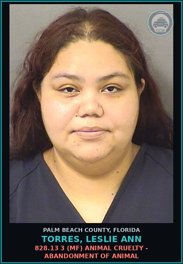 Booking mugshot of TORRES, LESLIE ANN in Palm Beach County