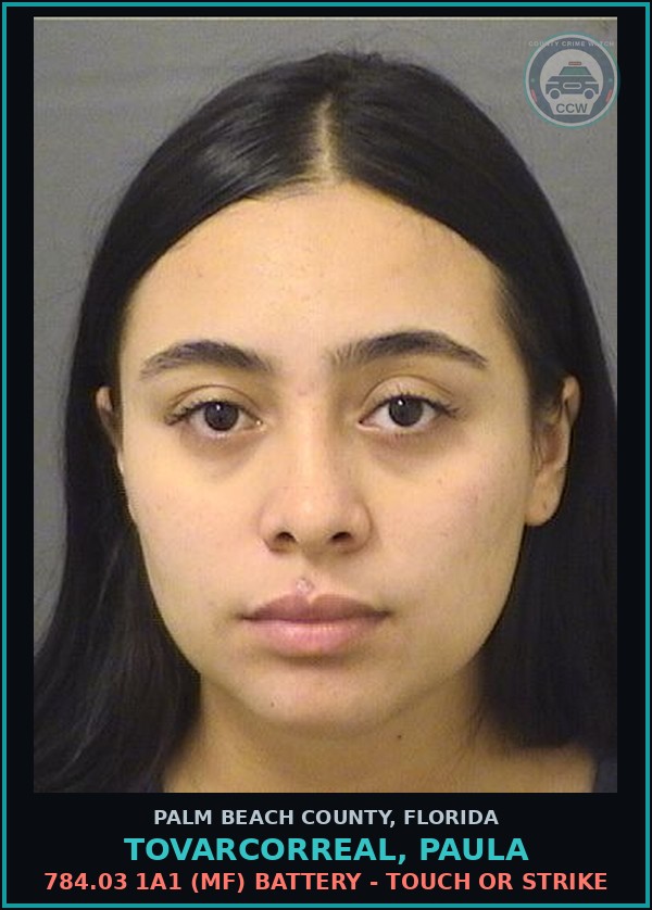 Booking mugshot of TOVARCORREAL, PAULA in Palm Beach County