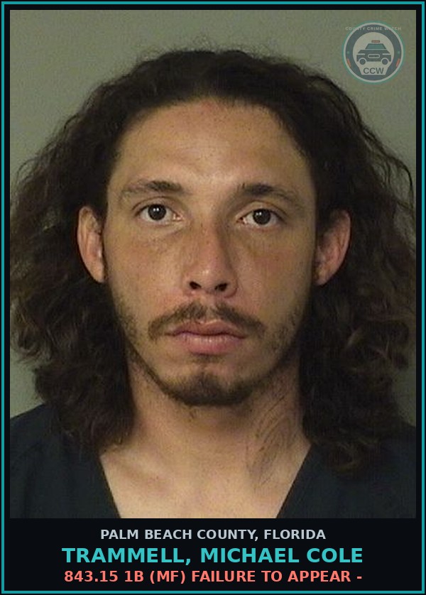 Booking mugshot of TRAMMELL, MICHAEL COLE in Palm Beach County