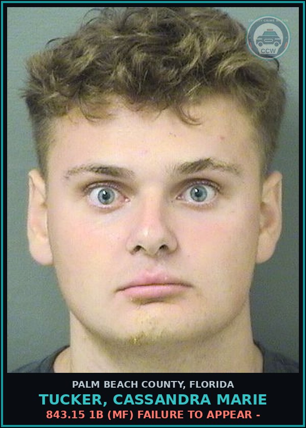Booking mugshot of TUCKER, CASSANDRA MARIE in Palm Beach County