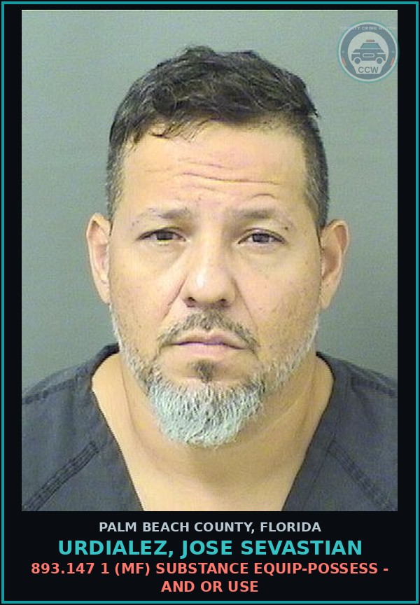 Booking mugshot of URDIALEZ, JOSE SEVASTIAN in Palm Beach County