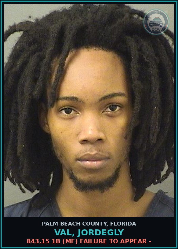 Booking mugshot of VAL, JORDEGLY in Palm Beach County