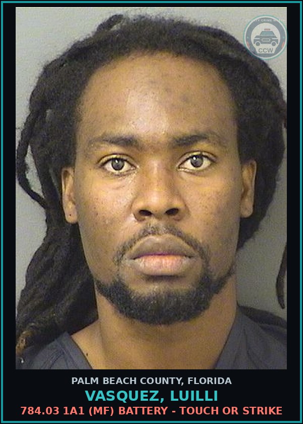 Booking mugshot of VASQUEZ, LUILLI in Palm Beach County