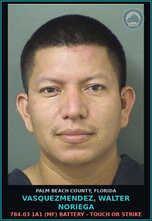 Booking mugshot of VASQUEZMENDEZ, WALTER NORIEGA in Palm Beach County