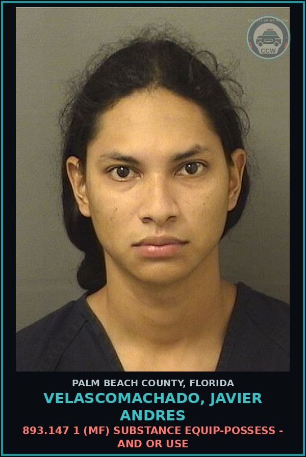 Booking mugshot of VELASCOMACHADO, JAVIER ANDRES in Palm Beach County