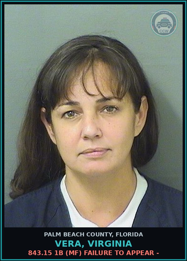 Booking mugshot of VERA, VIRGINIA in Palm Beach County