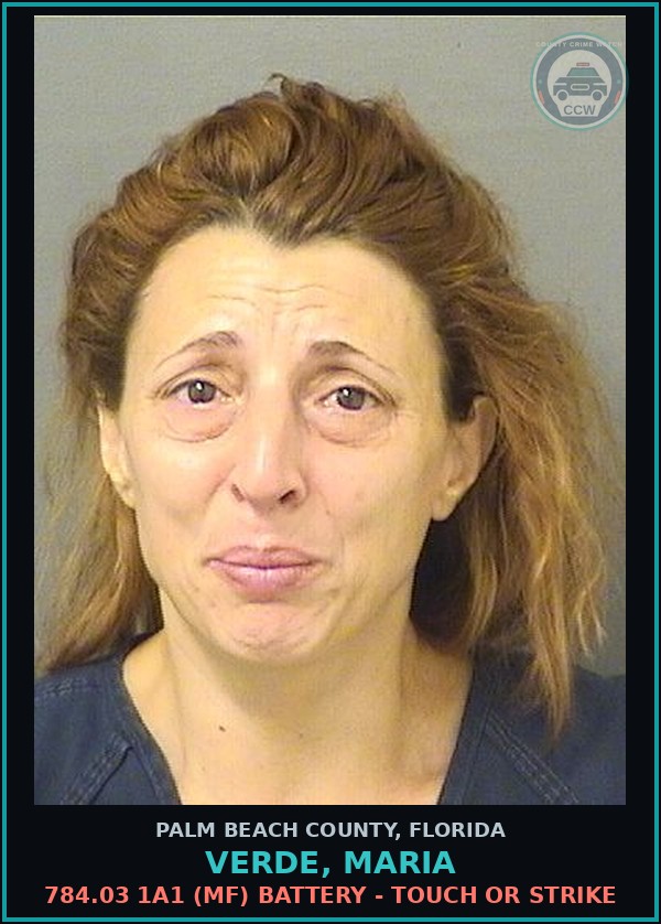 Booking mugshot of VERDE, MARIA in Palm Beach County