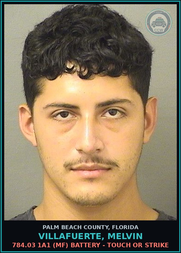 Booking mugshot of VILLAFUERTE, MELVIN in Palm Beach County