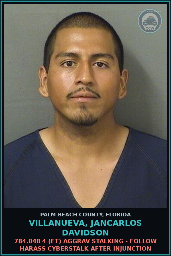 Booking mugshot of VILLANUEVA, JANCARLOS DAVIDSON in Palm Beach County