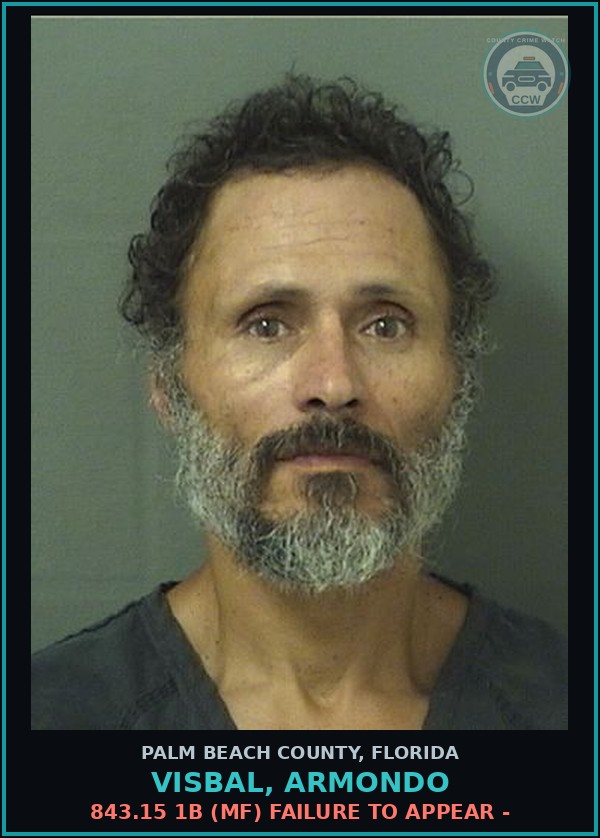 Booking mugshot of VISBAL, ARMONDO in Palm Beach County