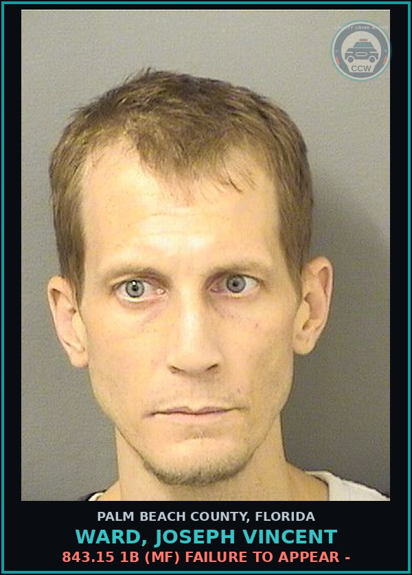 Booking mugshot of WARD, JOSEPH VINCENT in Palm Beach County
