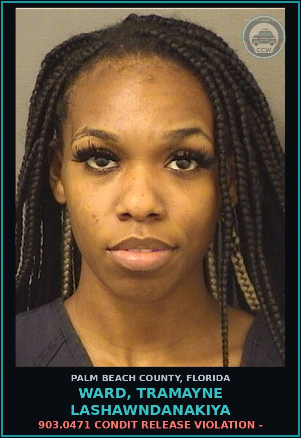 Booking mugshot of WARD, TRAMAYNE LASHAWNDANAKIYA in Palm Beach County