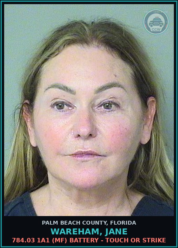 Booking mugshot of WAREHAM, JANE in Palm Beach County