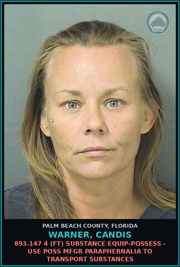 Booking mugshot of WARNER, CANDIS in Palm Beach County