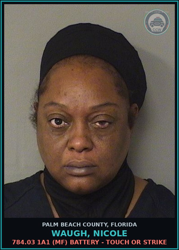 Booking mugshot of WAUGH, NICOLE in Palm Beach County