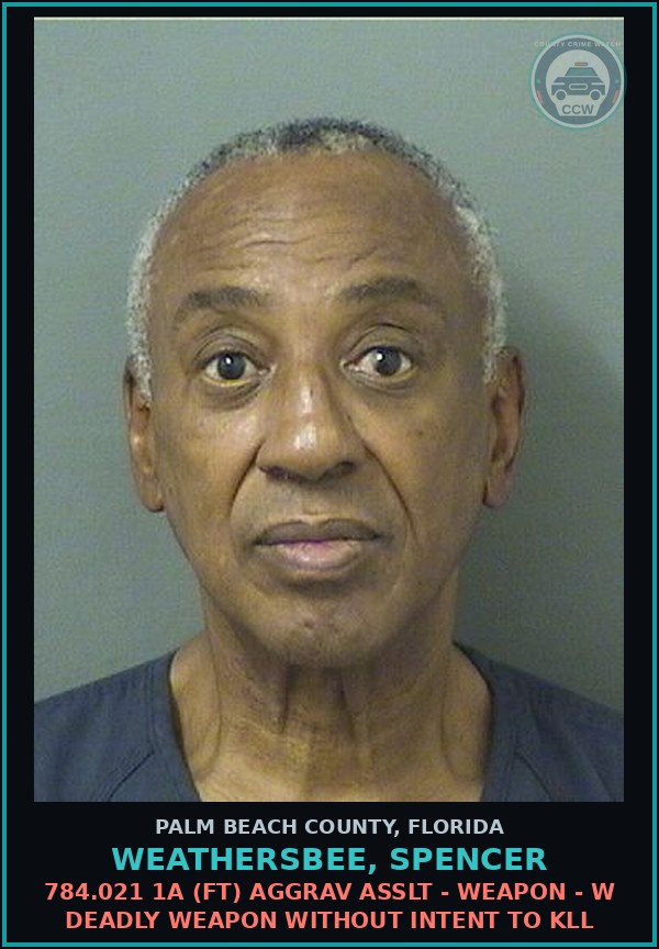 Booking mugshot of WEATHERSBEE, SPENCER in Palm Beach County
