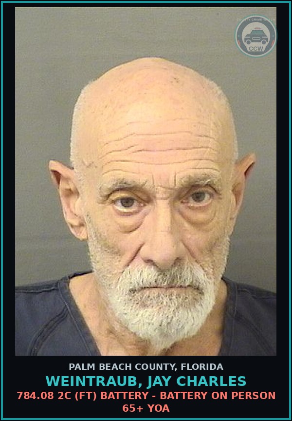 Booking mugshot of WEINTRAUB, JAY CHARLES in Palm Beach County