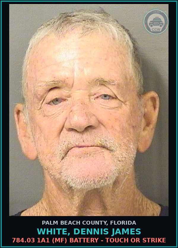 Booking mugshot of WHITE, DENNIS JAMES in Palm Beach County