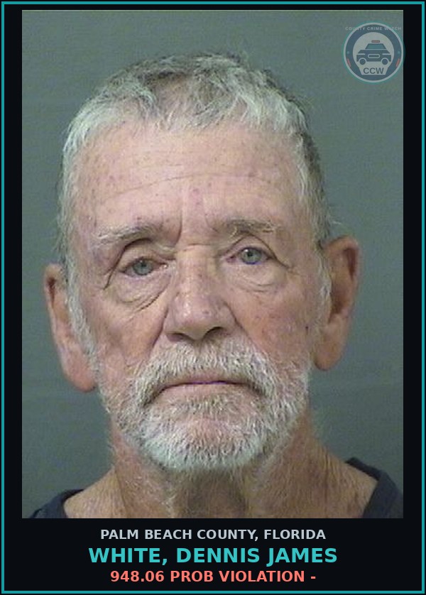 Booking mugshot of WHITE, DENNIS JAMES in Palm Beach County