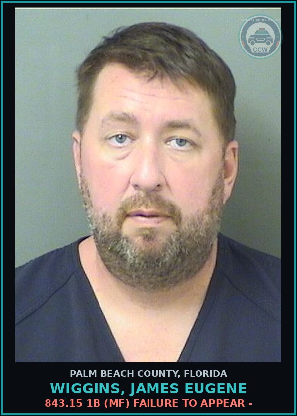 Booking mugshot of WIGGINS, JAMES EUGENE in Palm Beach County