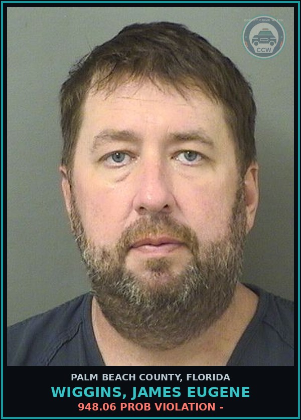 Booking mugshot of WIGGINS, JAMES EUGENE in Palm Beach County