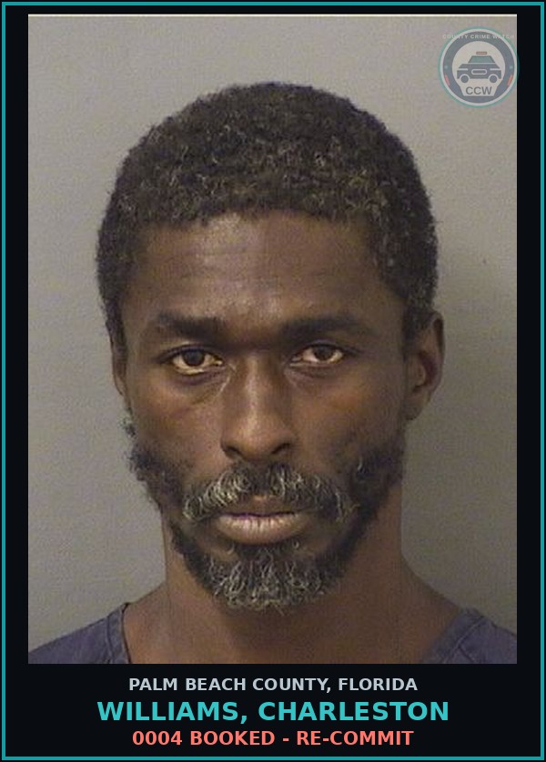 Booking mugshot of WILLIAMS, CHARLESTON in Palm Beach County