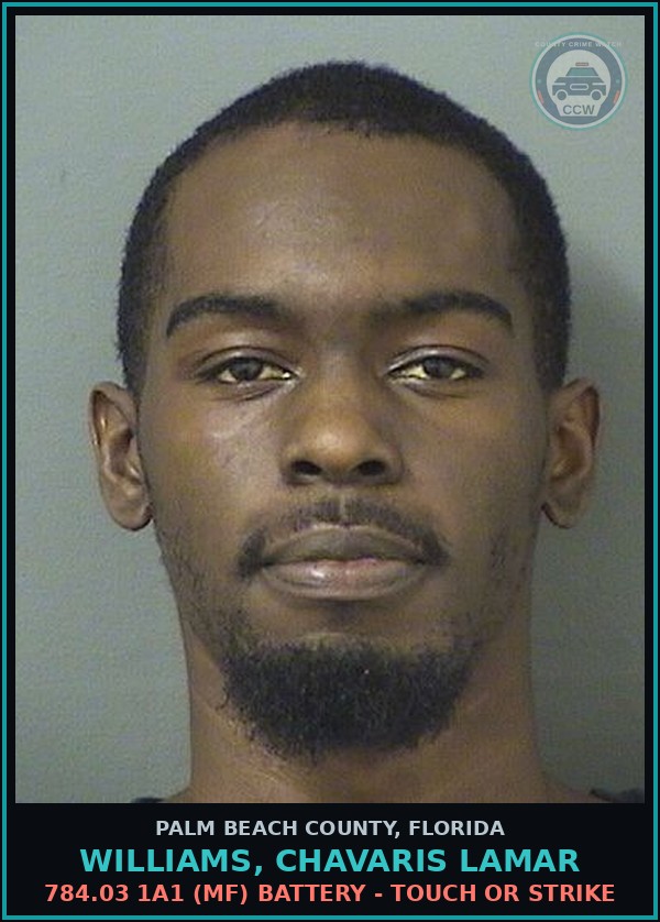 Booking mugshot of WILLIAMS, CHAVARIS LAMAR in Palm Beach County