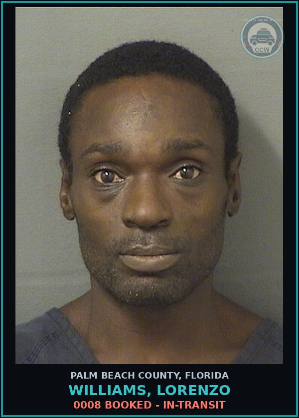 Booking mugshot of WILLIAMS, LORENZO in Palm Beach County